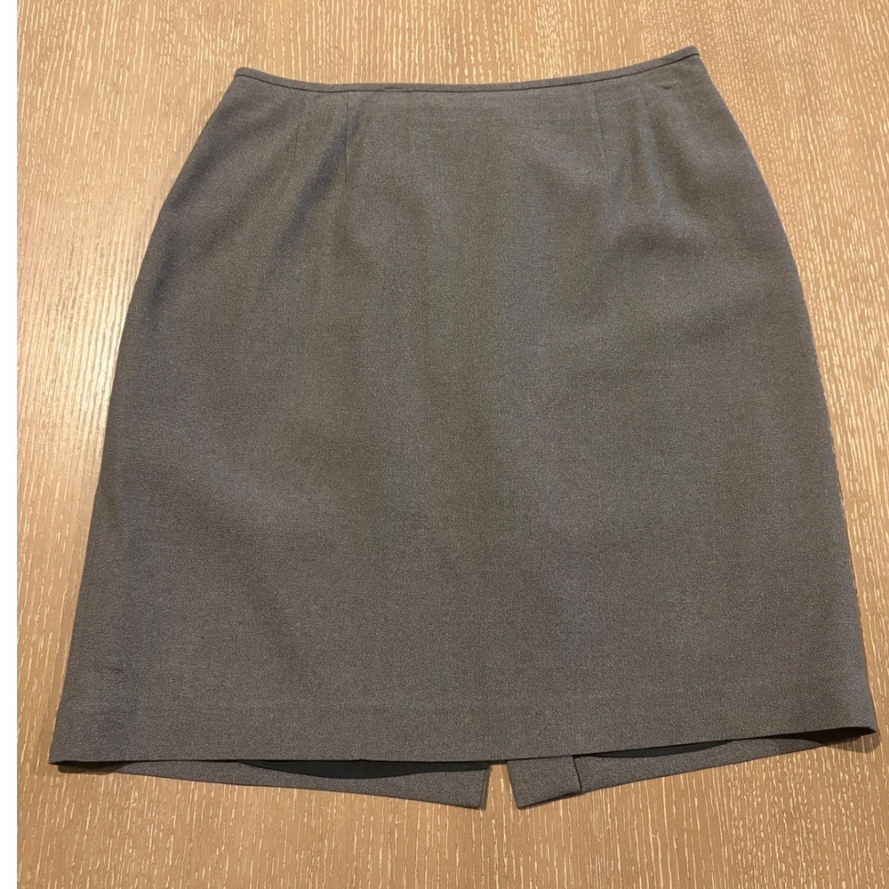 Essentials for A.S.L. Petite Women's Gray Pencil Skirt Size 12P Career Office
